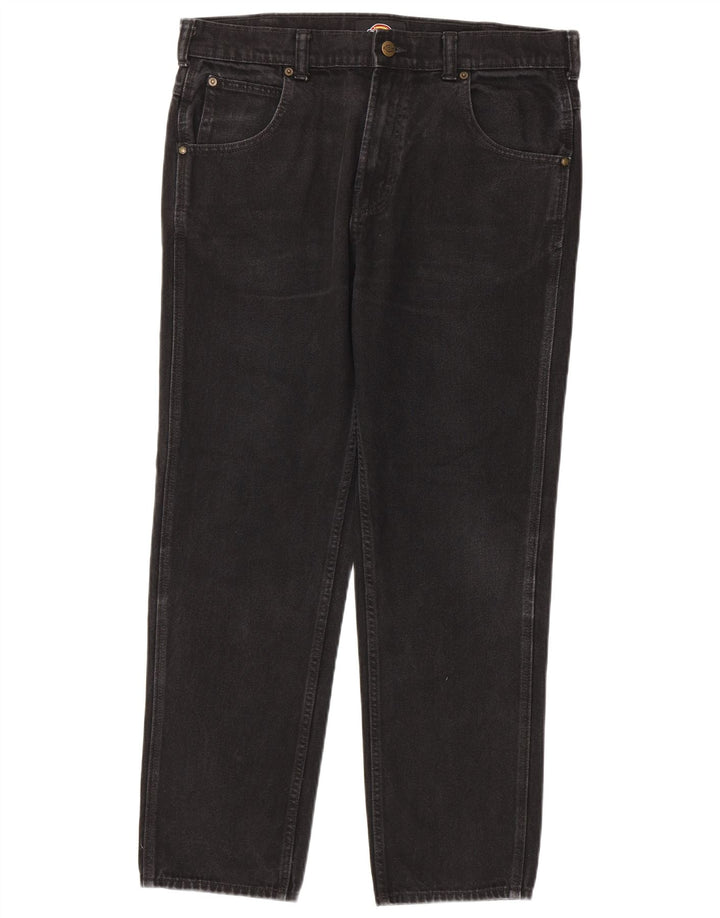 Dickies Straight Jeans til mænd W32 L30 Sort bomuld