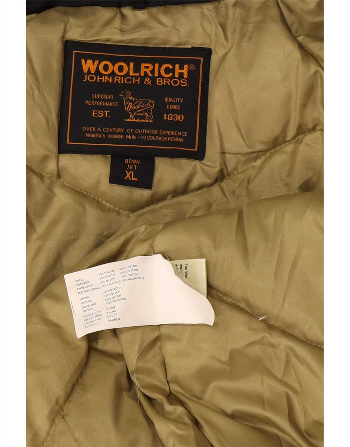 Woolrich Herre hættepolstret jakke UK 42 XL sort nylon