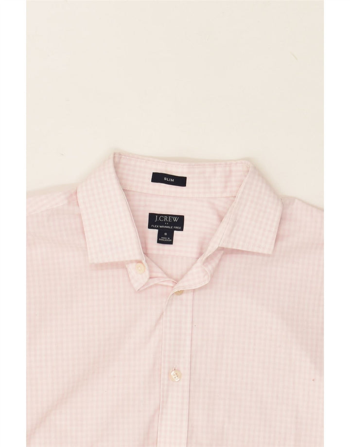 J. CREW Mens Flex Slim Shirt Small Pink Gingham Cotton | Vintage J. Crew | Thrift | Second-Hand J. Crew | Used Clothing | Messina Hembry 