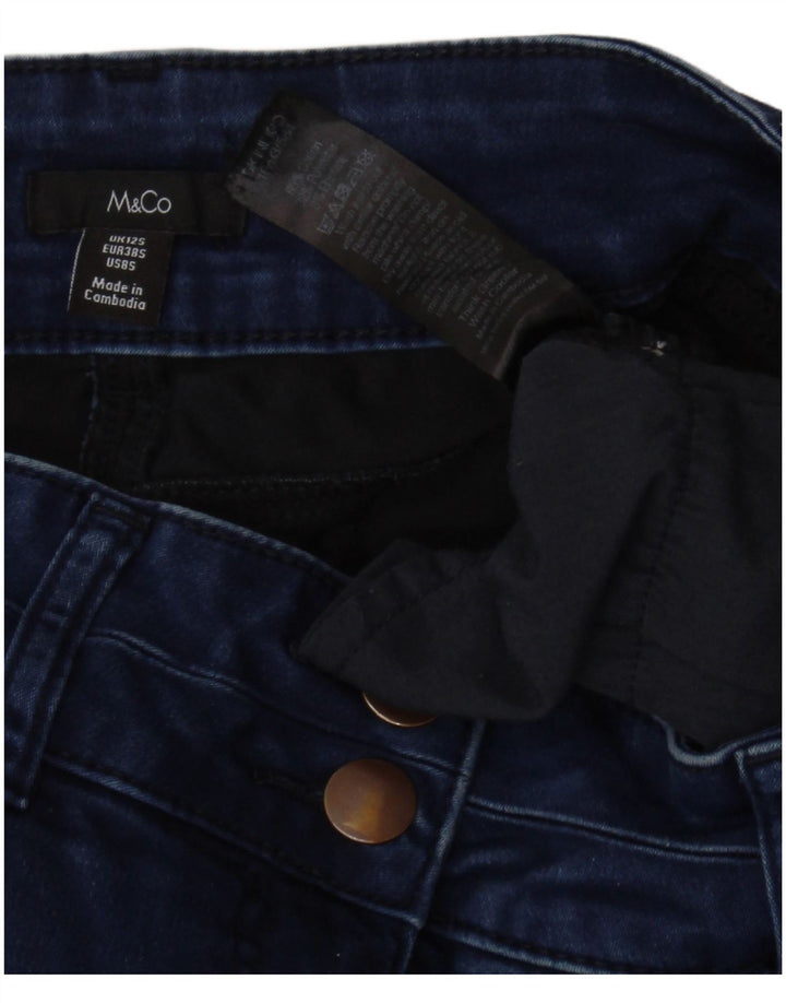 M&Co Dame Straight Jeans UK 12 Medium W32 L28 Marineblå Bomuld