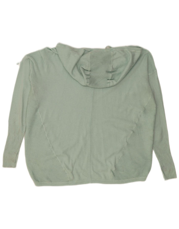 Athleta Dame hættetrøje oversize sweater UK 16 Stor turkis