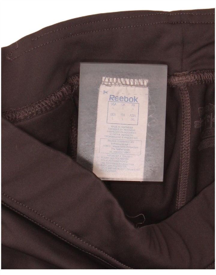 Reebok Womens Leggings UK 16 Large Brown Polyester