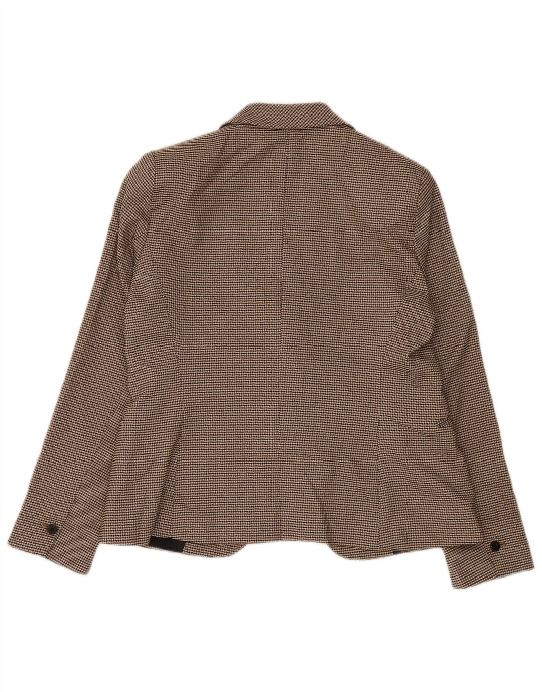 Zara Dame 1-knaps blazerjakke EU 42 Large Brown Houndstooth