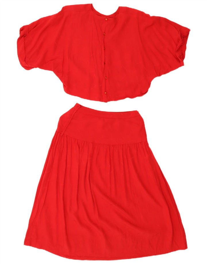 Vintage Kvinders Oversized 2-delt nederdel Sæt UK 14 Medium W26 Red