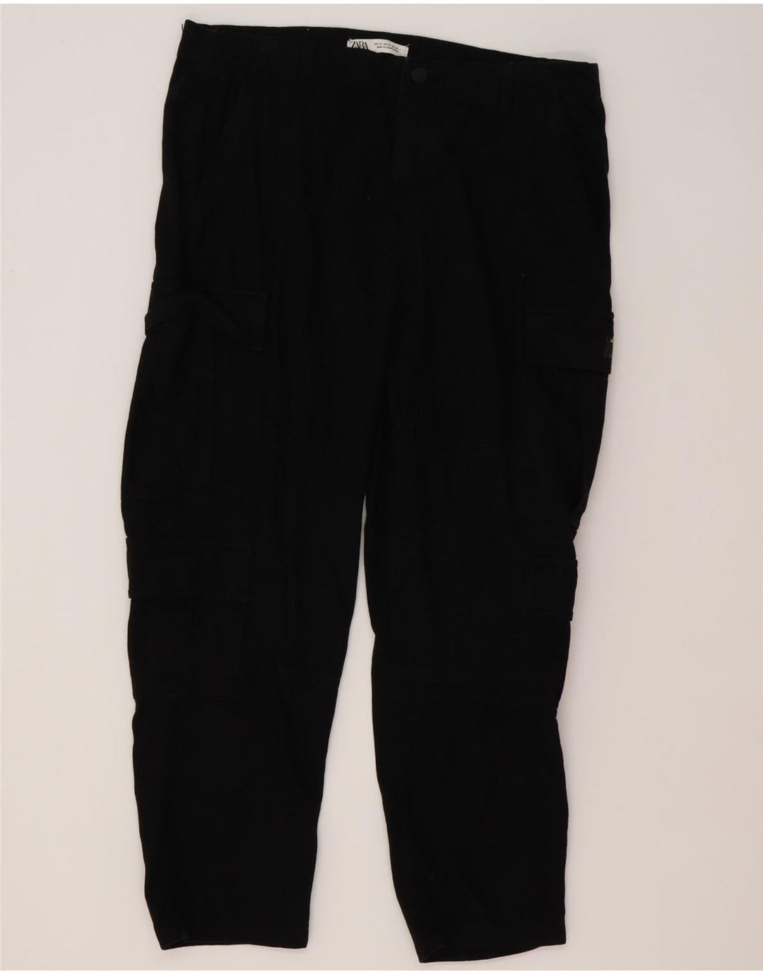 Zara Herre Straight Cargo Bukser EU 44 Large W34 L27 Sort