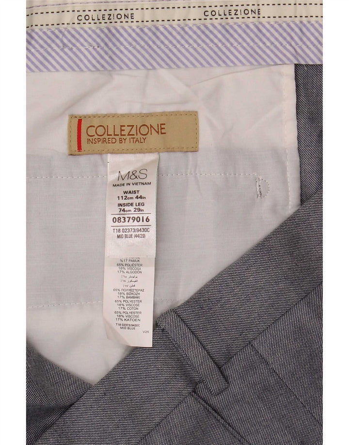 Marks & Spencer Straight Chino-bukser til mænd W44 L29 Grå polyester