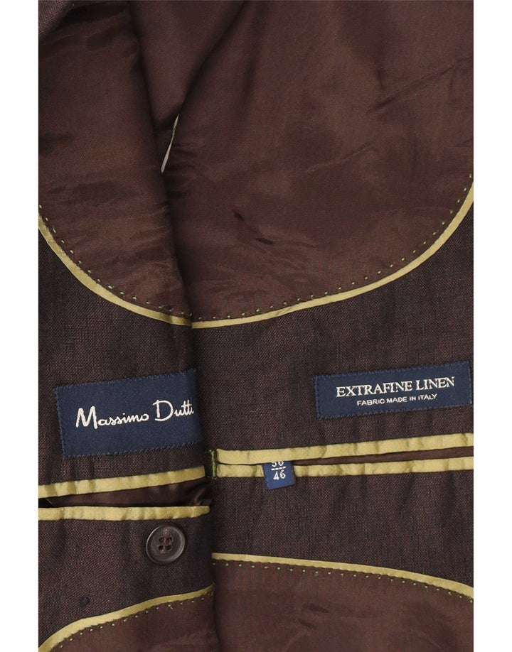 Massimo Dutti Herre 3-knaps blazerjakke EU 56 XL Brun hør