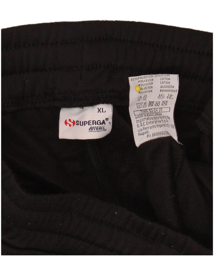 SUPERGA Mens Graphic Tracksuit Trousers Joggers XL  Black Polyester