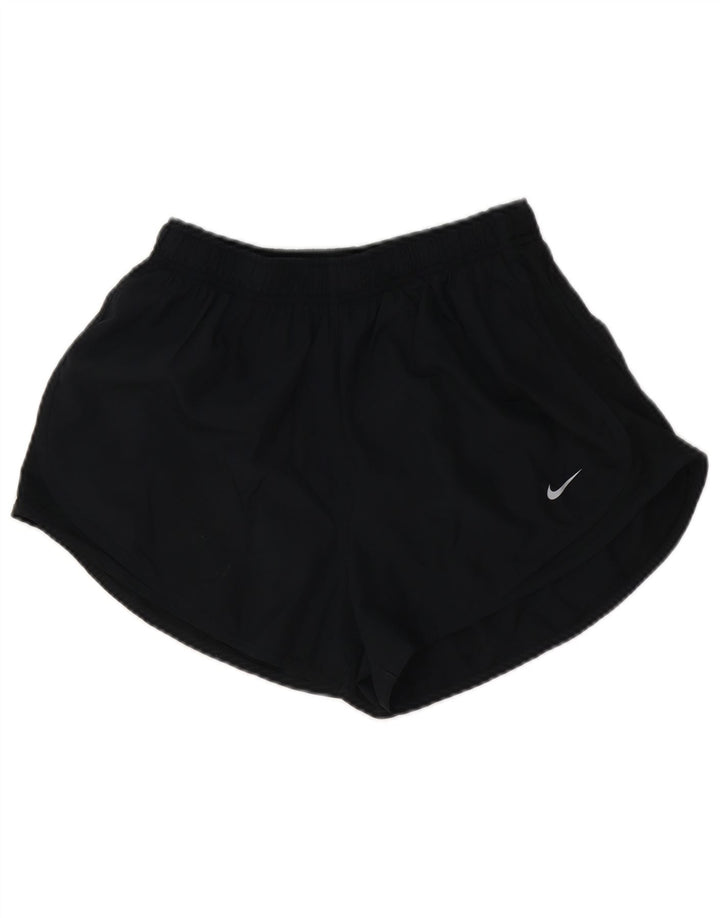 Nike Dame Dri Fit Sport Shorts UK 14 Large Black Polyester