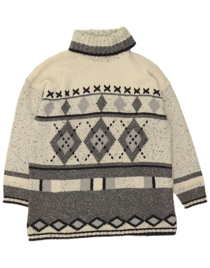 Canda Herre Rullehals Jumper Sweater Stor Grå Argyle/Diamond Akryl