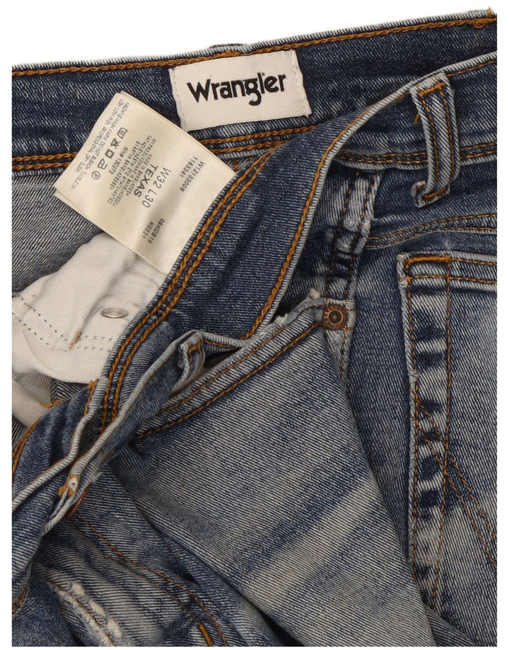Wrangler Herre Texas Straight Jeans W32 L30 Blå Bomuld