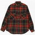 Vintage Mens Overshirt Flannel Shirt Small Red Plaid Polyester