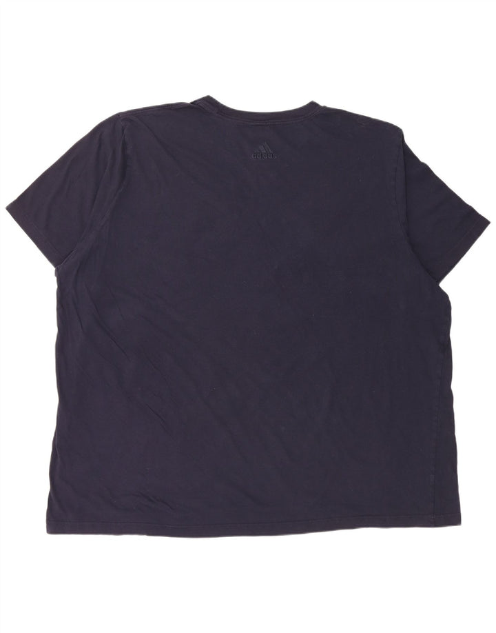 ADIDAS Grafisk T-shirt top til mænd 3XL marineblå bomuld