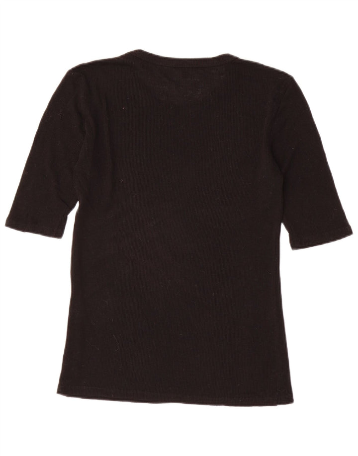 Massimo Dutti Dame T-Shirt Top UK 10 Lille Sort