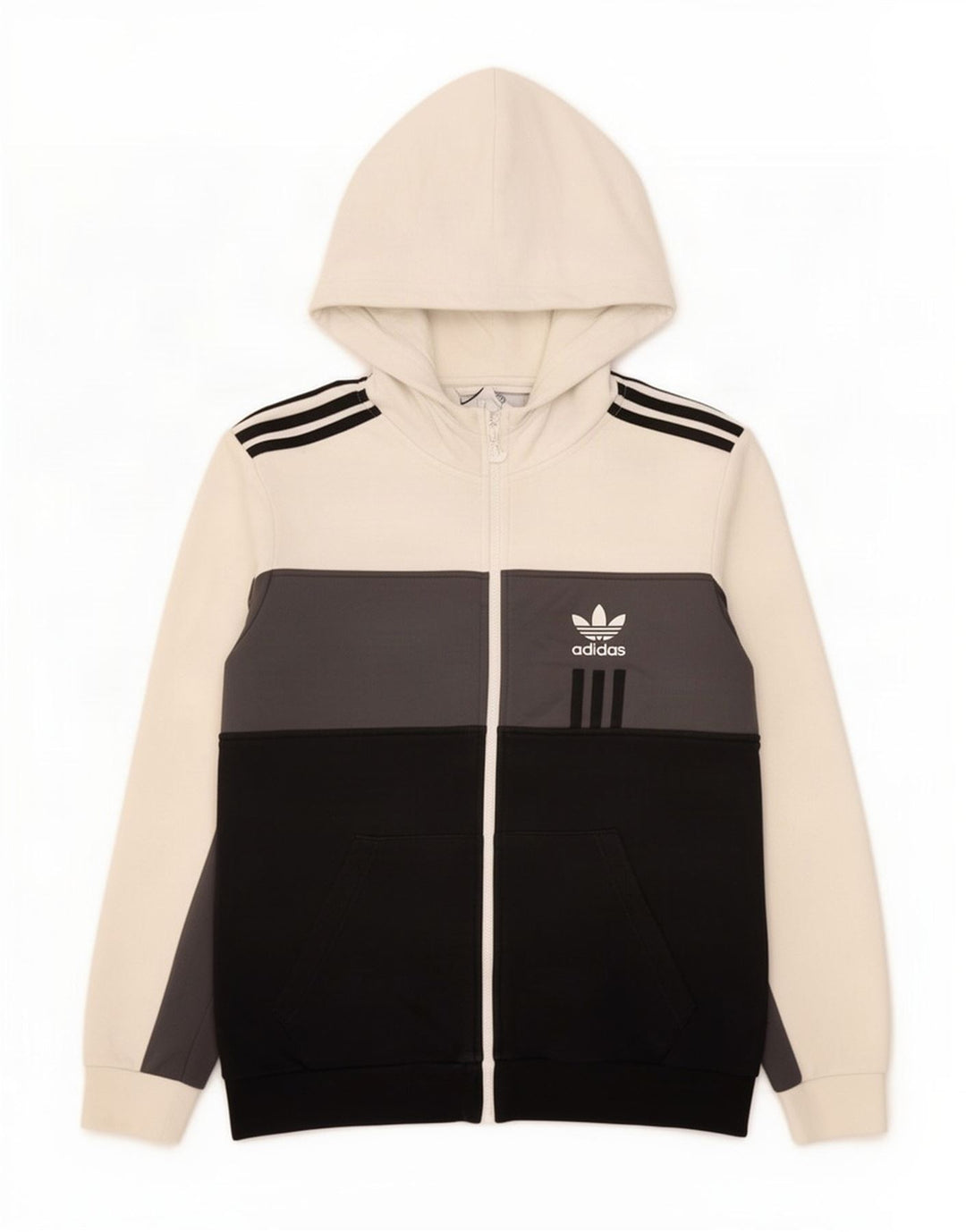Adidas grafisk hættetrøje med lynlås til mænd Medium Flerfarvet Colourblock