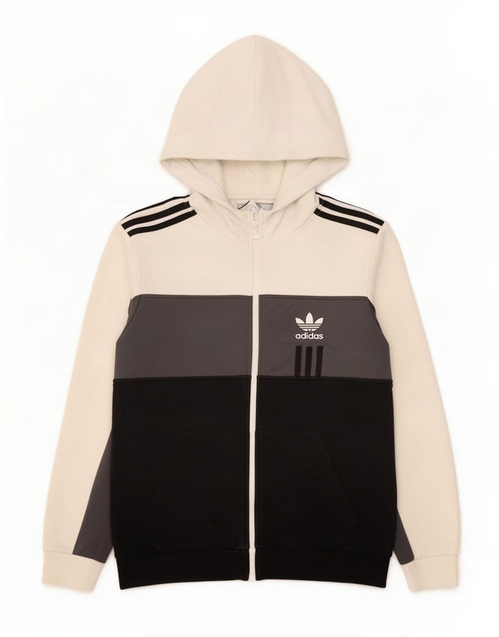Adidas grafisk hættetrøje med lynlås til mænd Medium Flerfarvet Colourblock