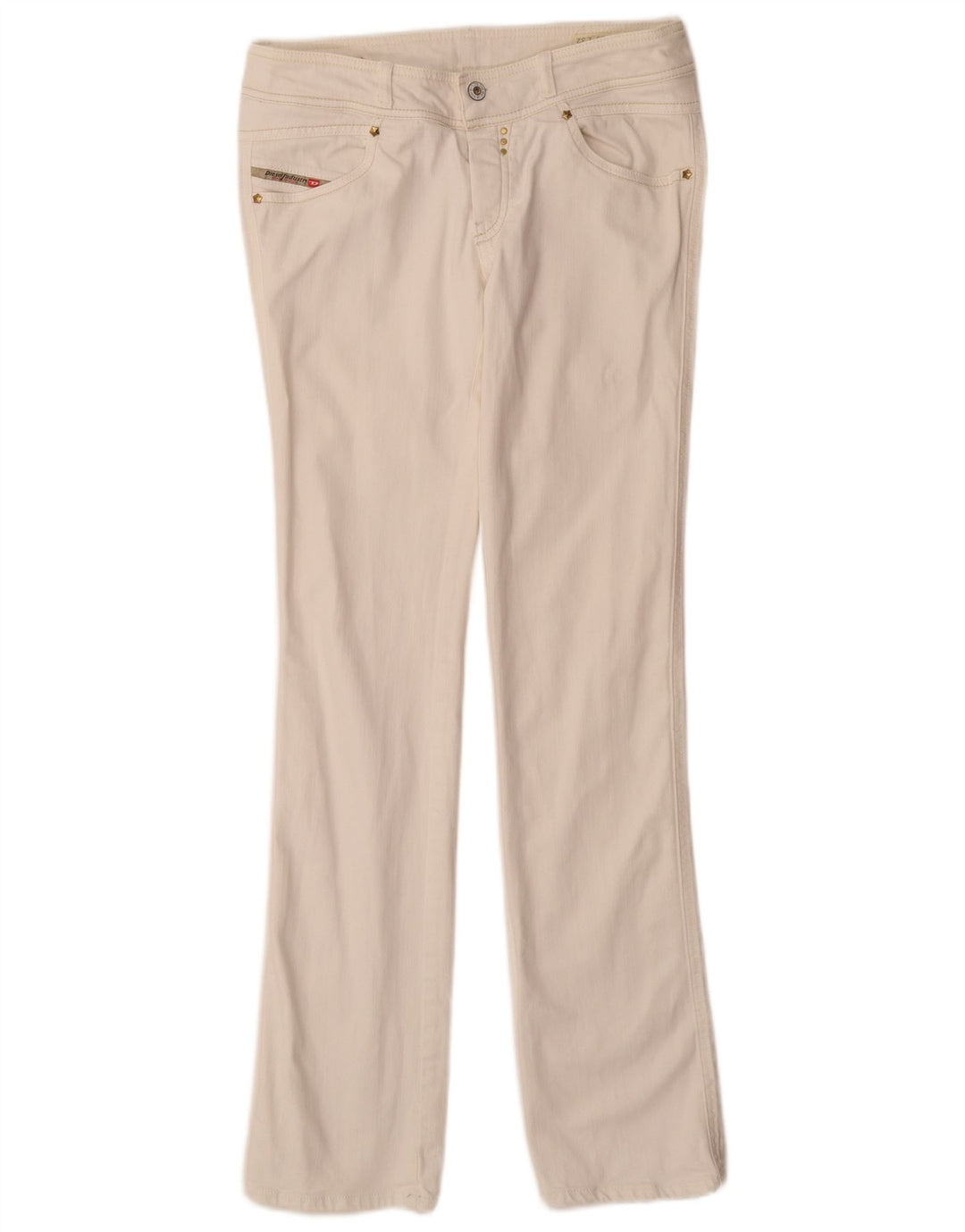 DIESEL Womens Rokket Straight Jeans W29 L32 White Cotton