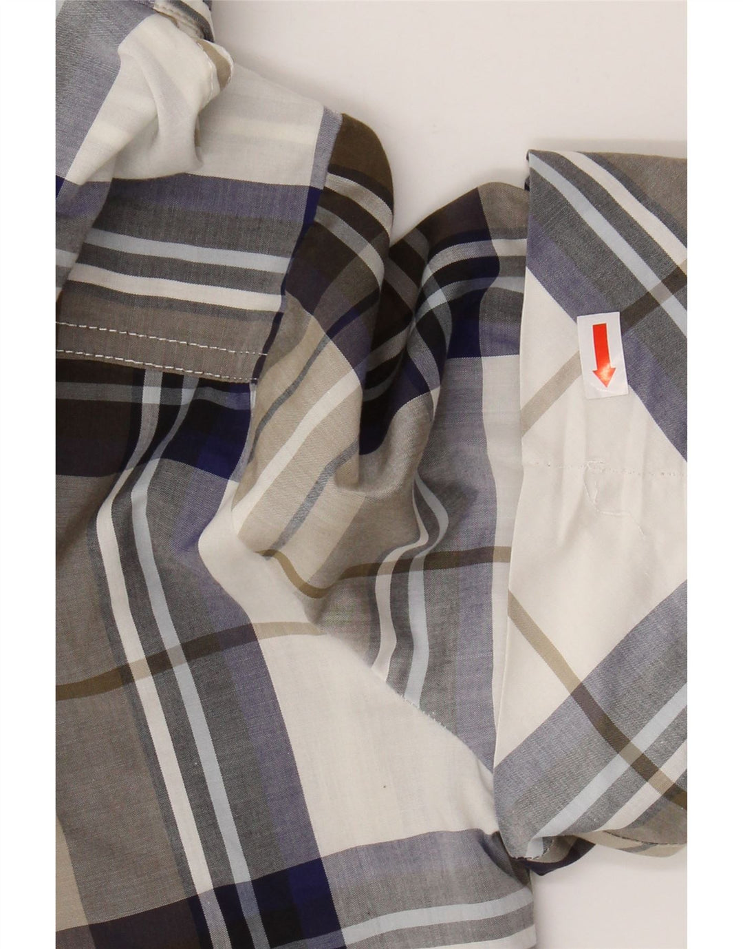 HENRY COTTONS Womens Short Sleeve Shirt IT 44 Medium Khaki Check Cotton