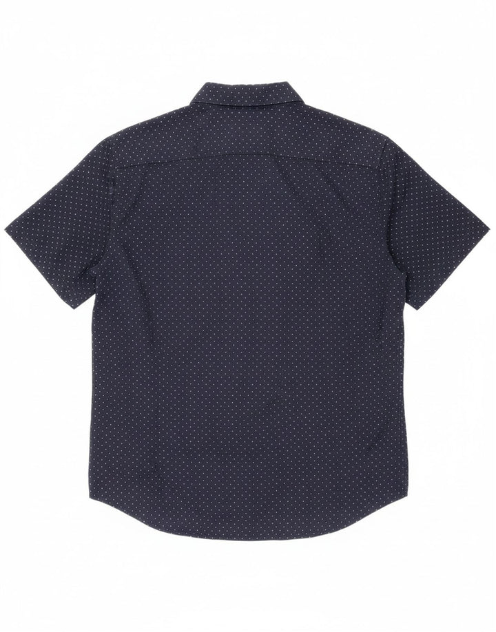 LEVI'S Mens Short Sleeve Shirt Small Navy Blue Polka Dot Cotton