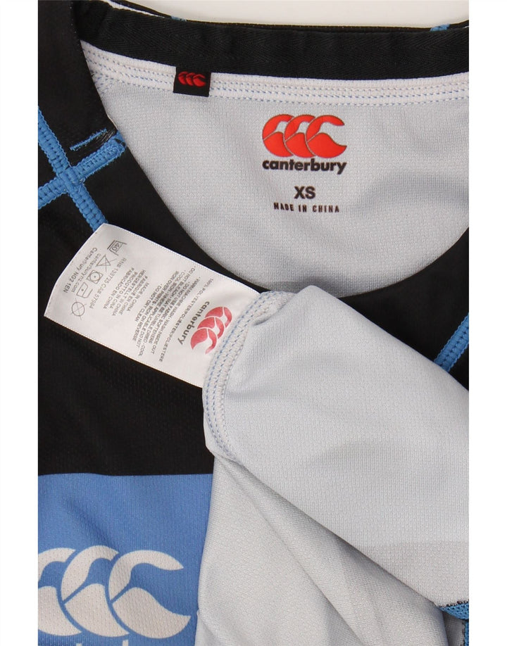 CANTERBURY T-shirt top XS blå stribet polyester