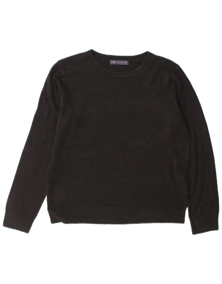 Marks & Spencer Dame sweater med rund hals DK 14 Medium Sort Akryl