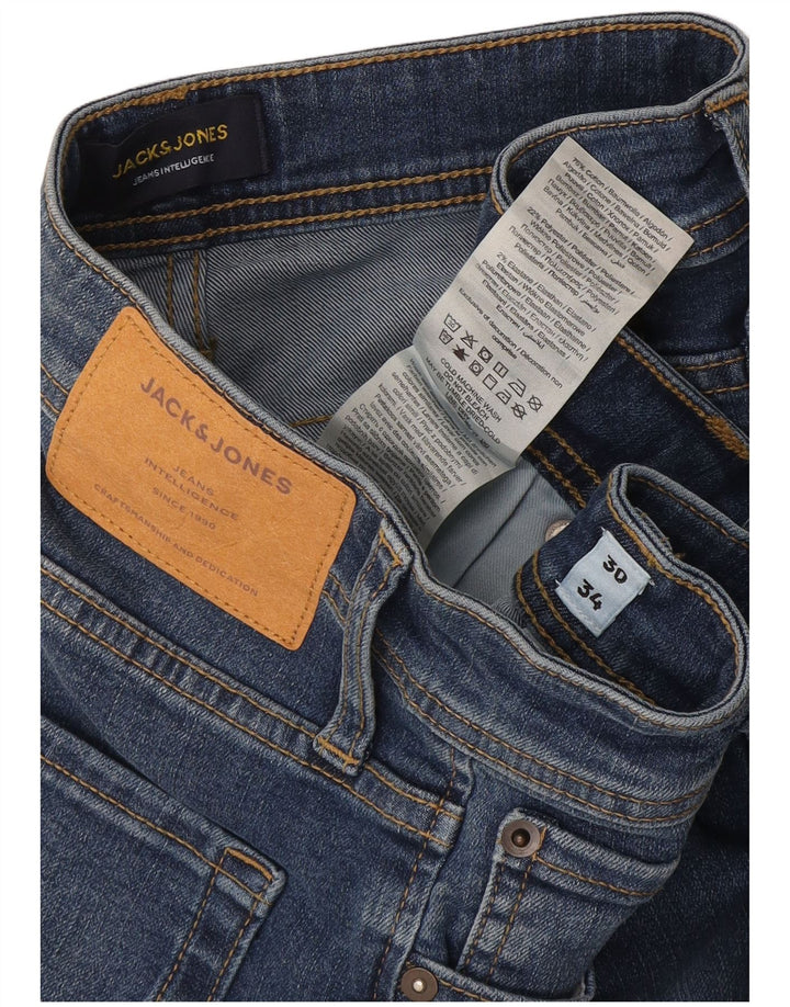 Jack & Jones Herre GLENN Slim Jeans W30 L34 Blå Bomuld