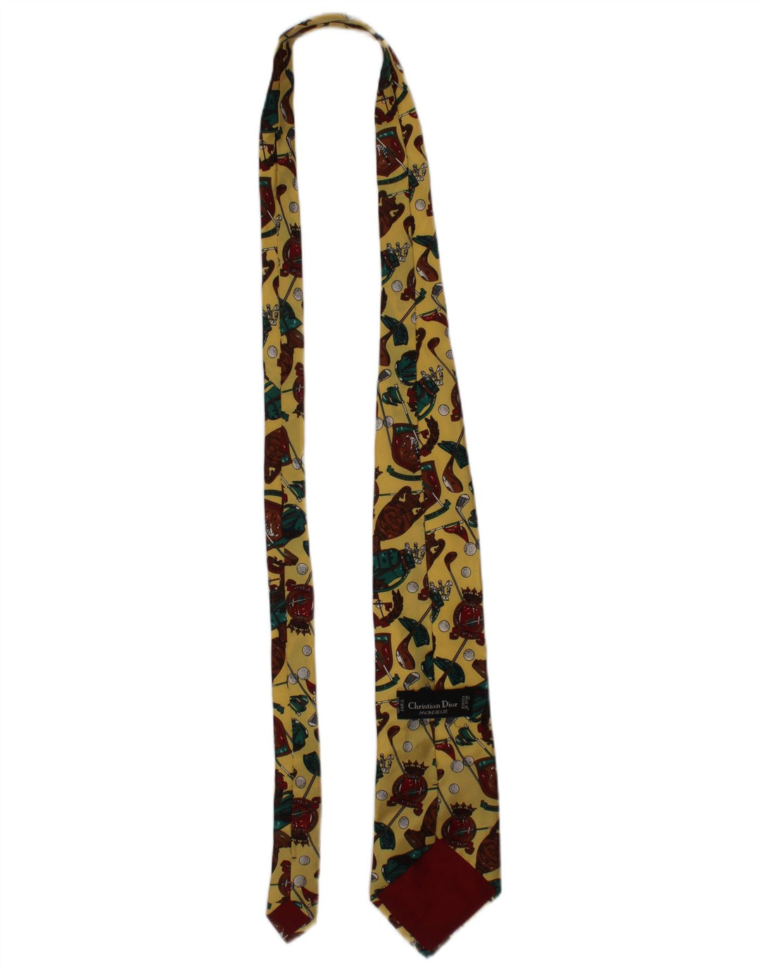 Christian Dior Herre grafisk slips One Size gul silke
