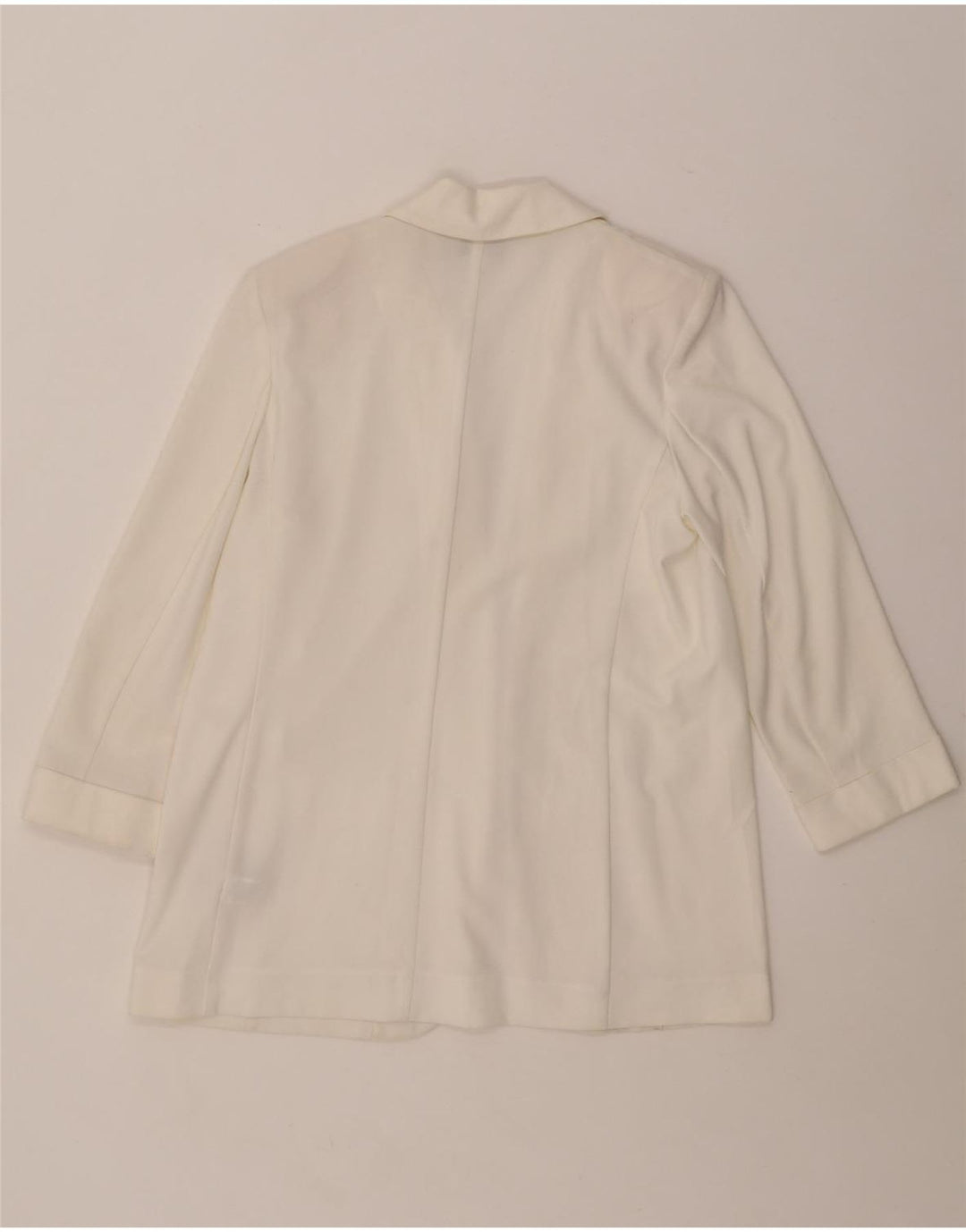 MARKS & SPENCER Dame 3/4 ærmet åben blazerjakke UK 12 Medium White