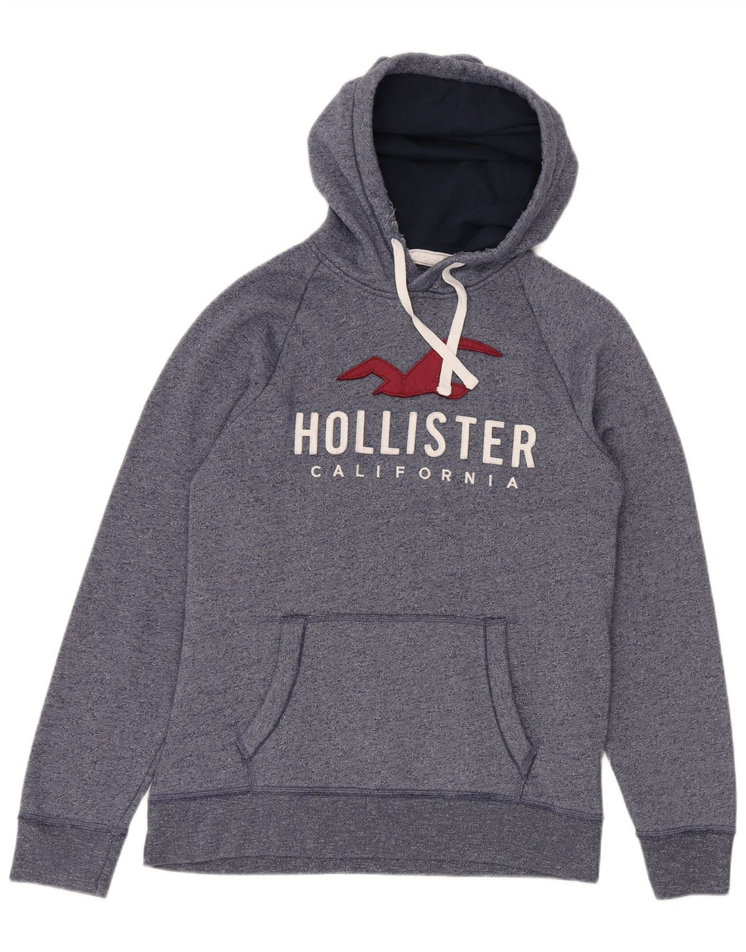 HOLLISTER Grafisk hættetrøje til mænd XL Blå Flecked Bomuld