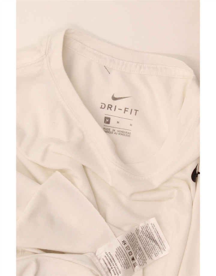 Nike Herre Dri Fit T-shirt Top Medium White Polyester