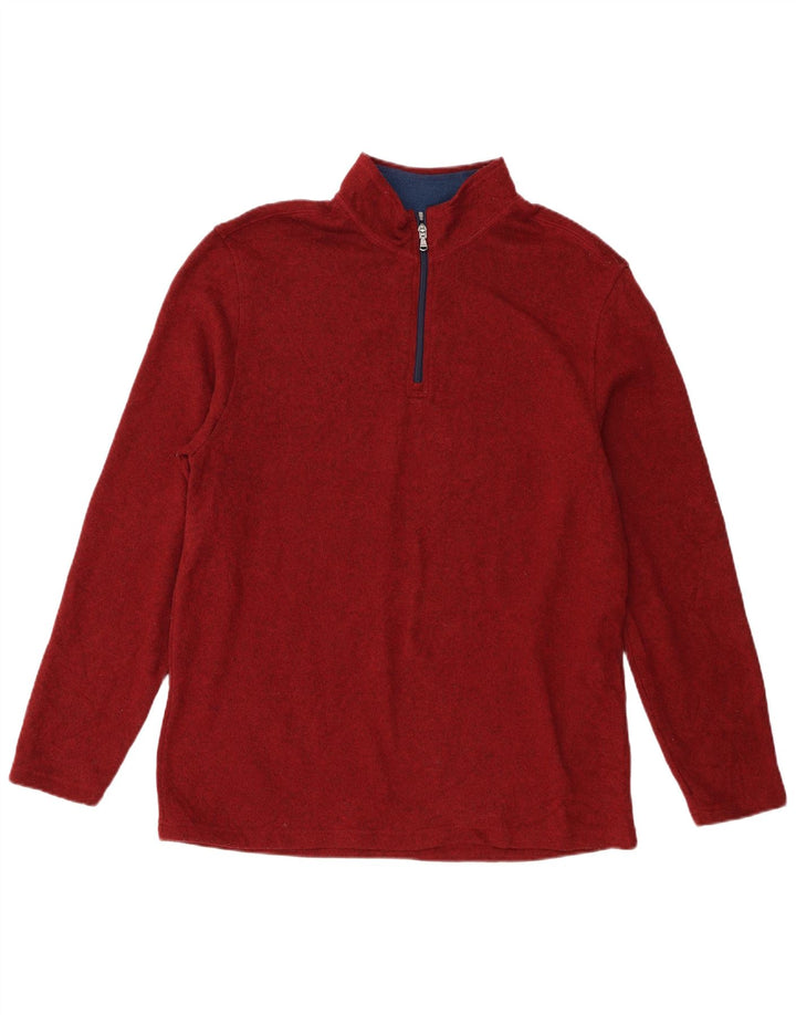 Izod Sweatshirt med lynlås til mænd XL Rød Flecked Polyester