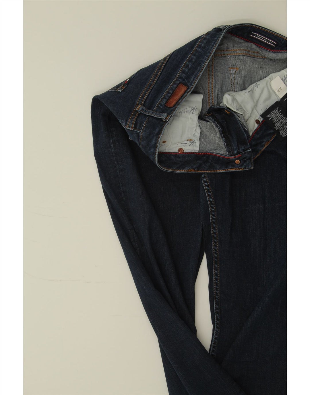 TOMMY HILFIGER Womens Straight Jeans W30 L30 Navy Blue Cotton Vintage Tommy Hilfiger and Second-Hand Tommy Hilfiger from Messina Hembry 