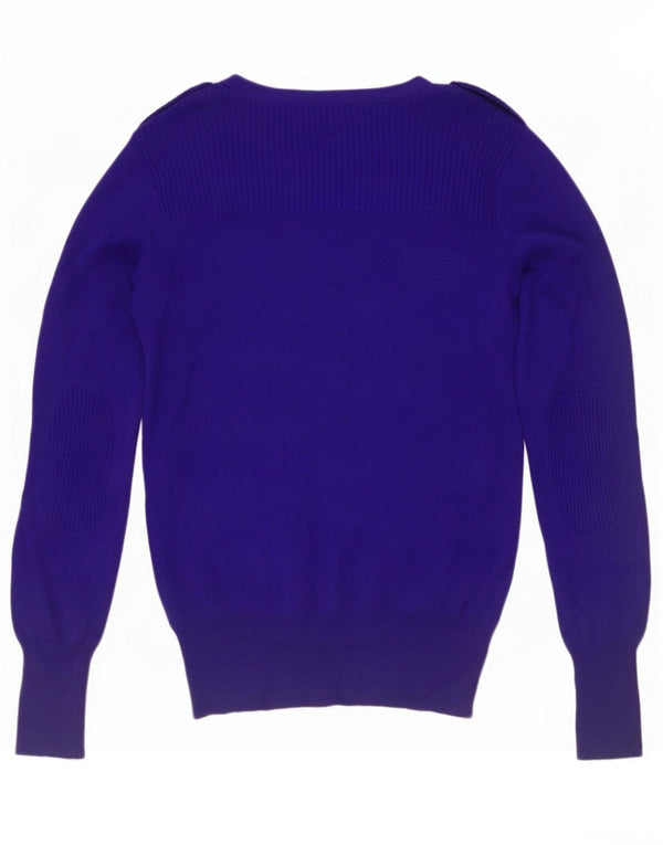 Marks & Spencer Dame Military Cardigan Sweater UK 10 Small Navy Blue