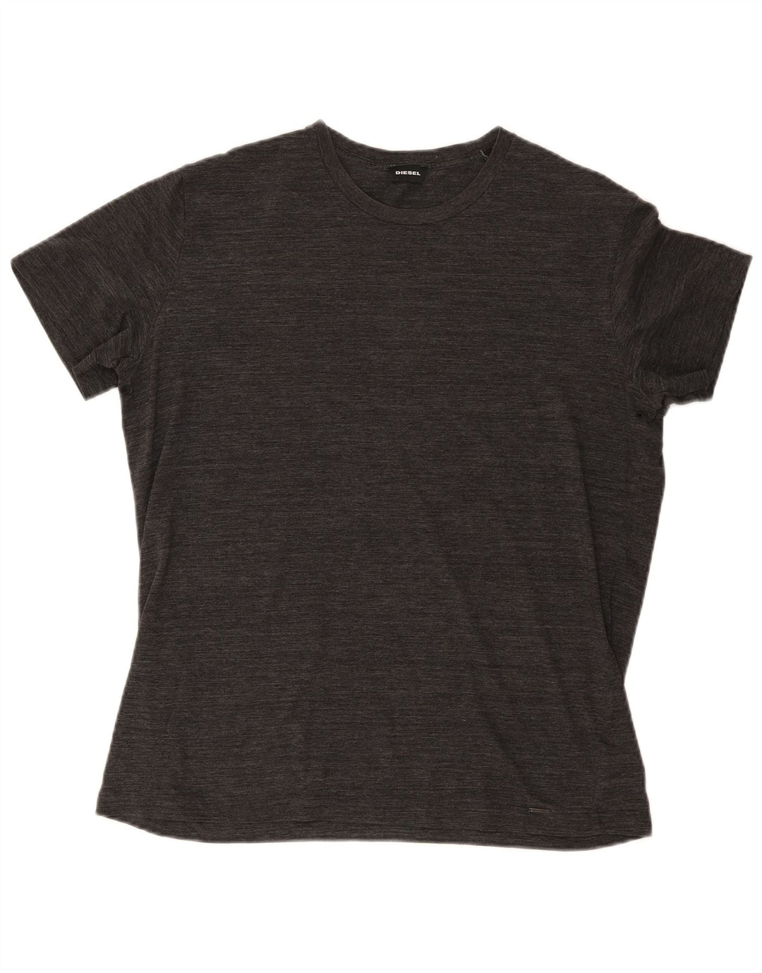 Diesel Herre T-Shirt Top XL Grå Flecked Bomuld