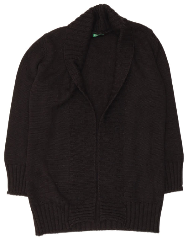 Benetton Womens Open Cardigan Sweater UK 12 Medium Black