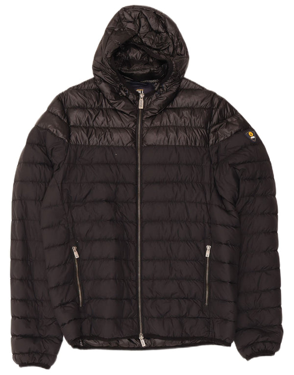 Ciesse Piumini Herre hættepolstret jakke UK 40 Medium Sort Nylon