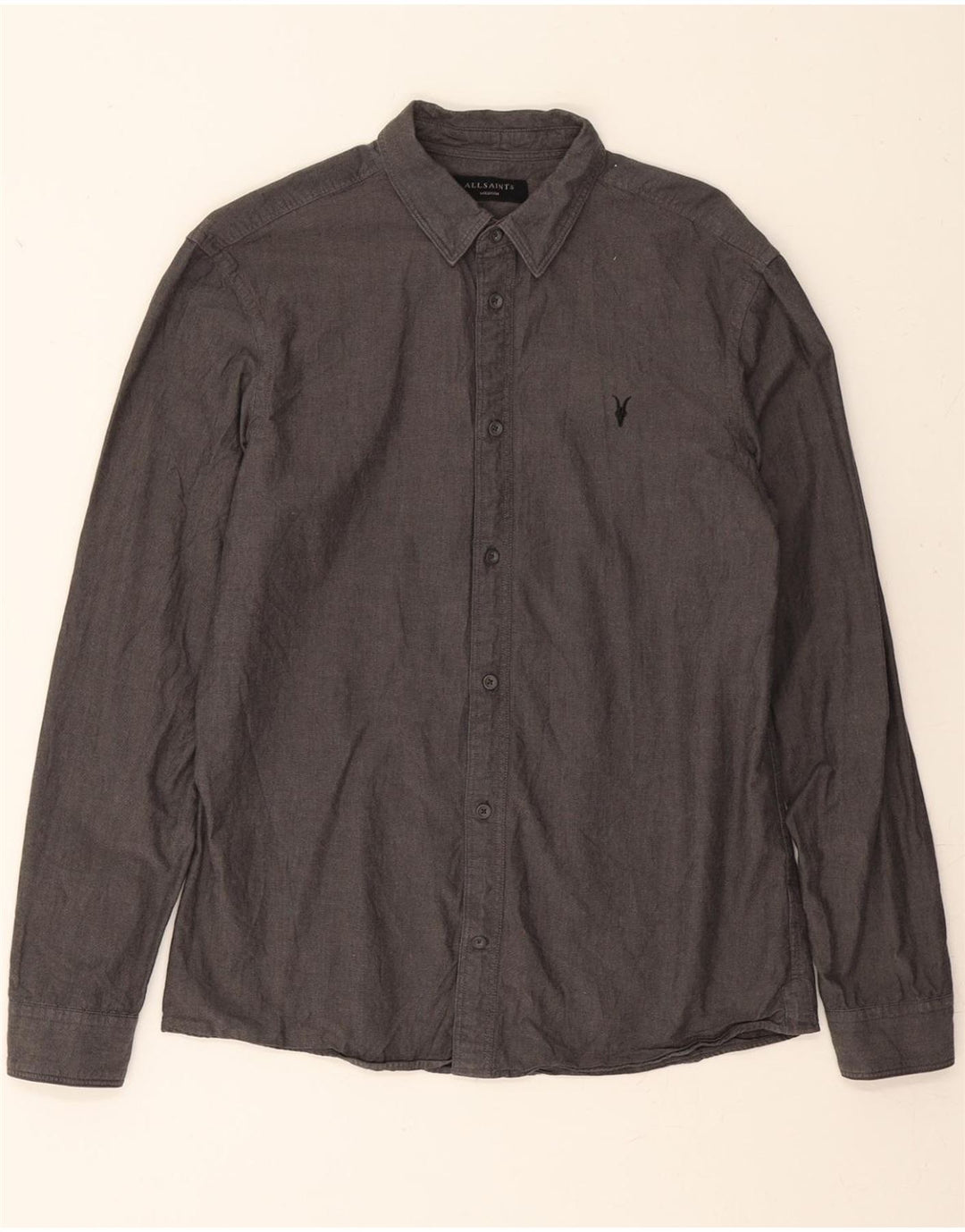ALL SAINTS Mens Shirt Medium Grey Cotton Vintage All Saints and Second-Hand All Saints from Messina Hembry 