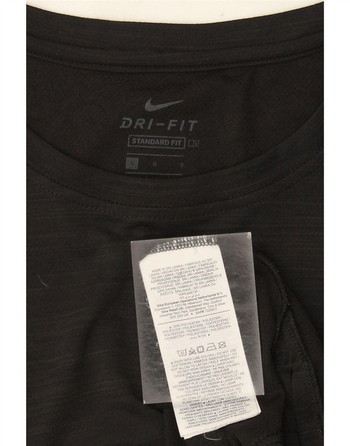 Nike Herre Dri Fit Standard Fit T-shirt Top Stor sort Flecked Polyester