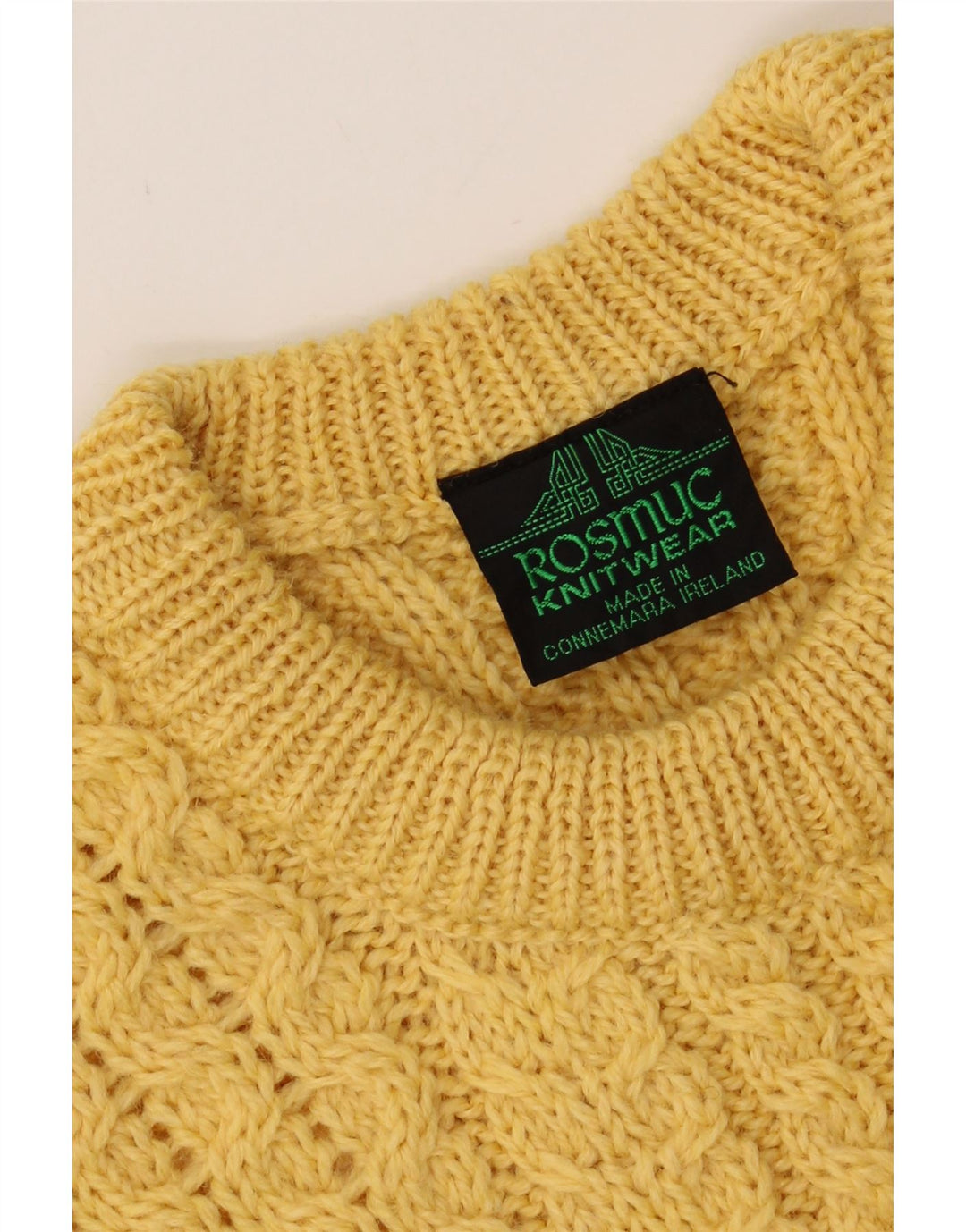 ROSMUC Mens Crew Neck Jumper Sweater Large Yellow Vintage Rosmuc and Second-Hand Rosmuc from Messina Hembry 