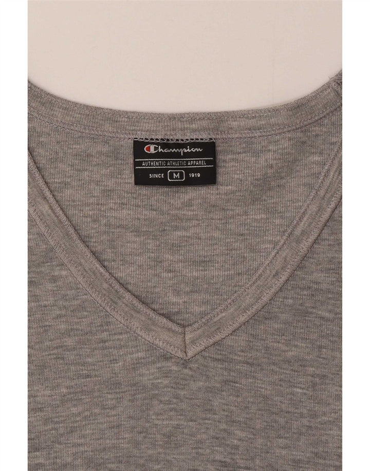 Champion Dame T-Shirt Top UK 12 Medium Grå