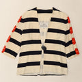 GAI MATTIOLO Womens 3/4 Sleeve Blazer Jacket IT 46 Large Off White Striped Vintage Gai Mattiolo and Second-Hand Gai Mattiolo from Messina Hembry 