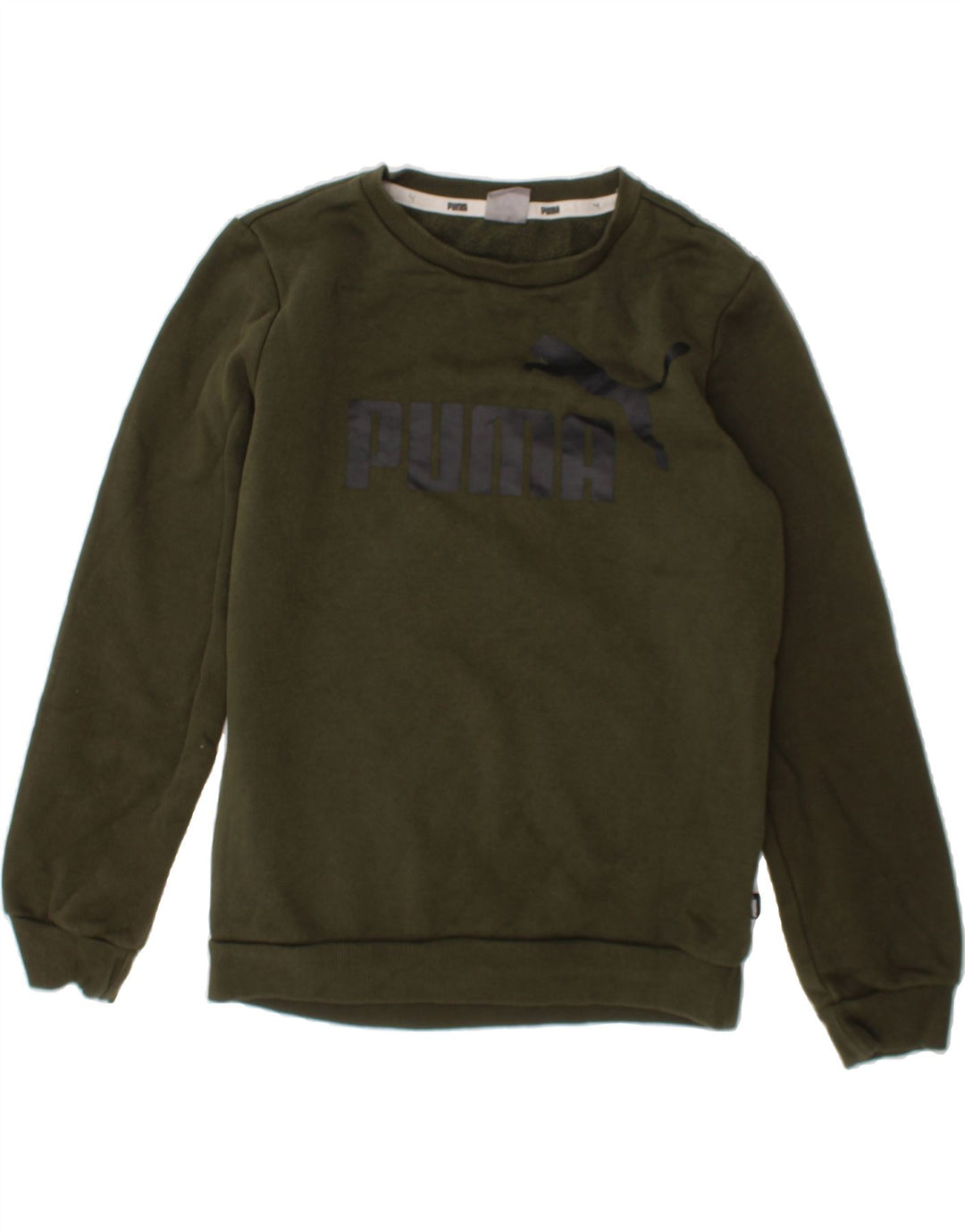 PUMA Boys Graphic Sweatshirt Jumper 11-12 Years  Khaki Cotton Vintage Puma and Second-Hand Puma from Messina Hembry 