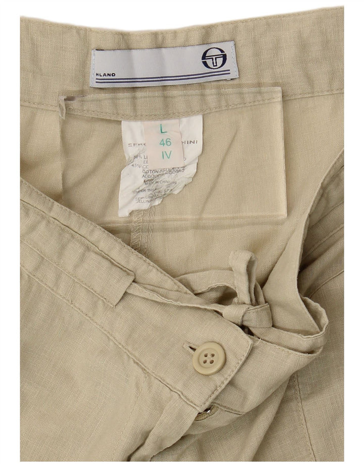 Sergio Tacchini Dame Cargo Shorts IT 46 Large W34 Green Linen