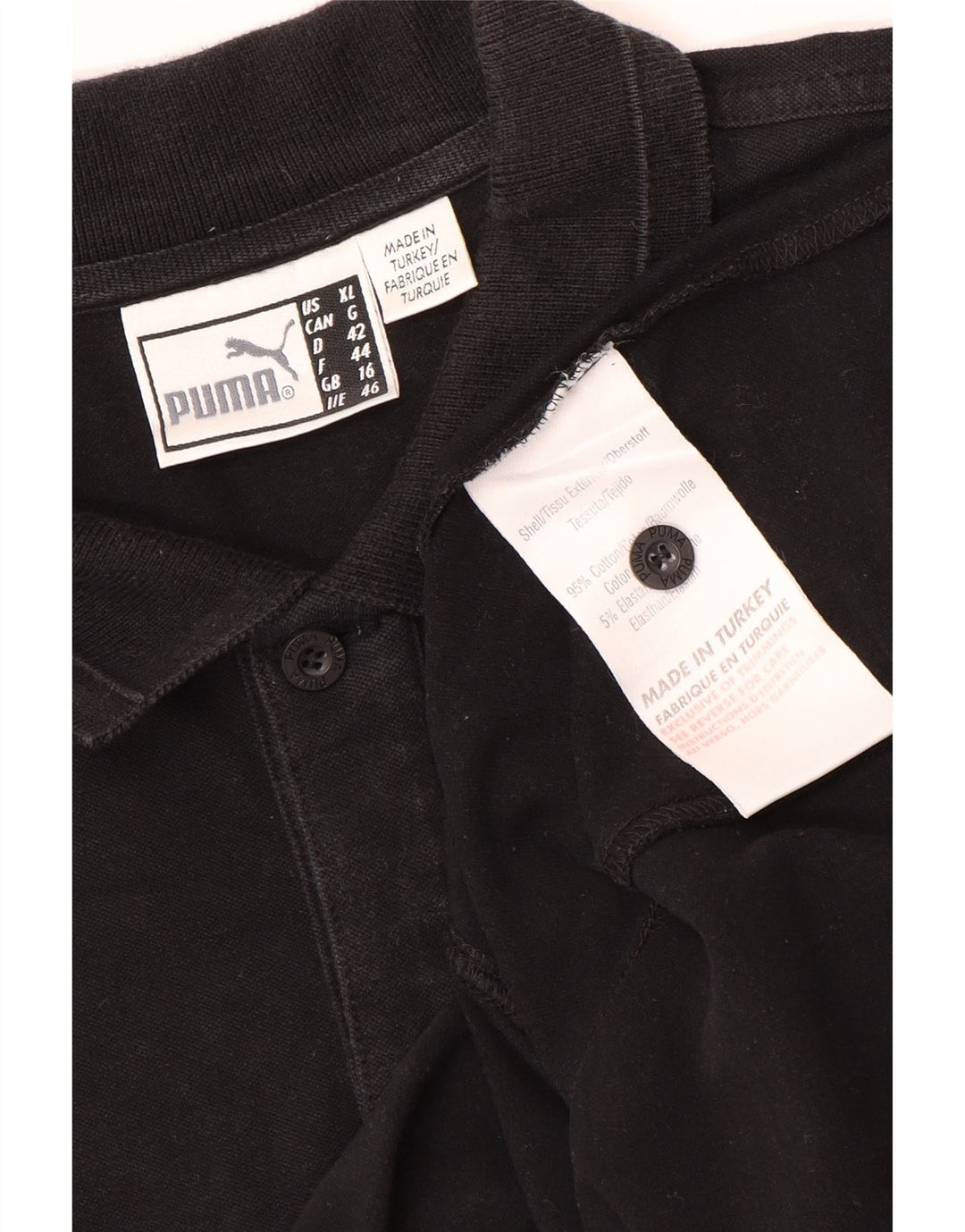 Puma Dame Polo Shirt UK 16 Stor Sort Bomuld
