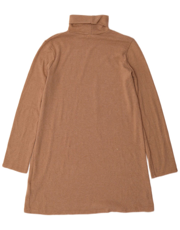Zara Dame Jumper Dress UK 14 Medium Brun Polyester