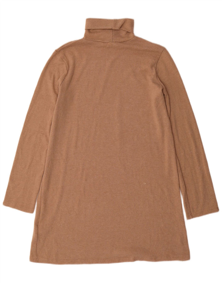 Zara Dame Jumper Dress UK 14 Medium Brun Polyester
