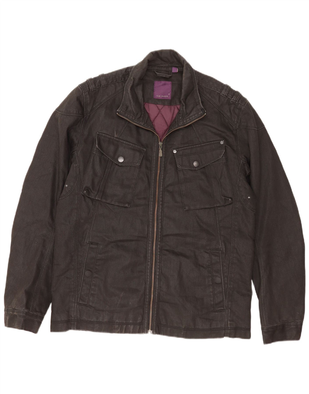 Ted Baker Herre Utility Jacket Størrelse 5 XL Sort Bomuld