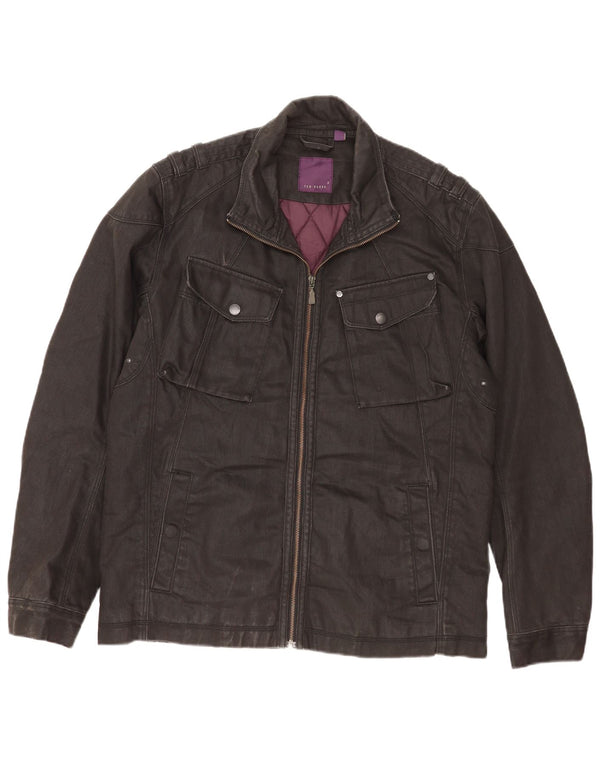 Ted Baker Herre Utility Jacket Størrelse 5 XL Sort Bomuld