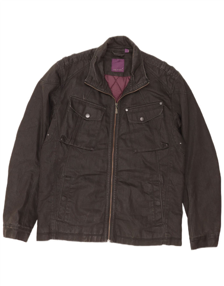 Ted Baker Herre Utility Jacket Størrelse 5 XL Sort Bomuld