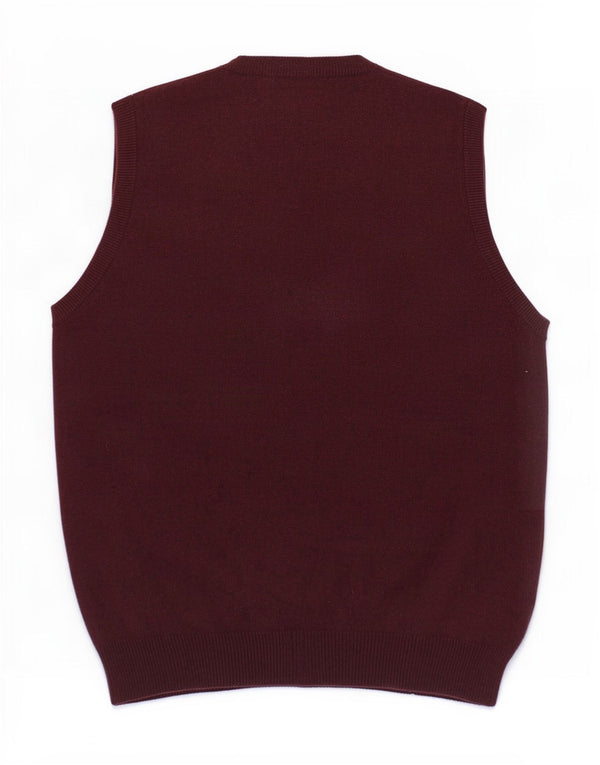 Marks & Spencer Herre Regular Fit Vest Tank Top Medium Burgundy Uld
